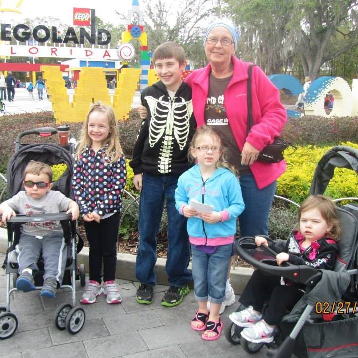 Colleen Toneff with grandkids at Legoland